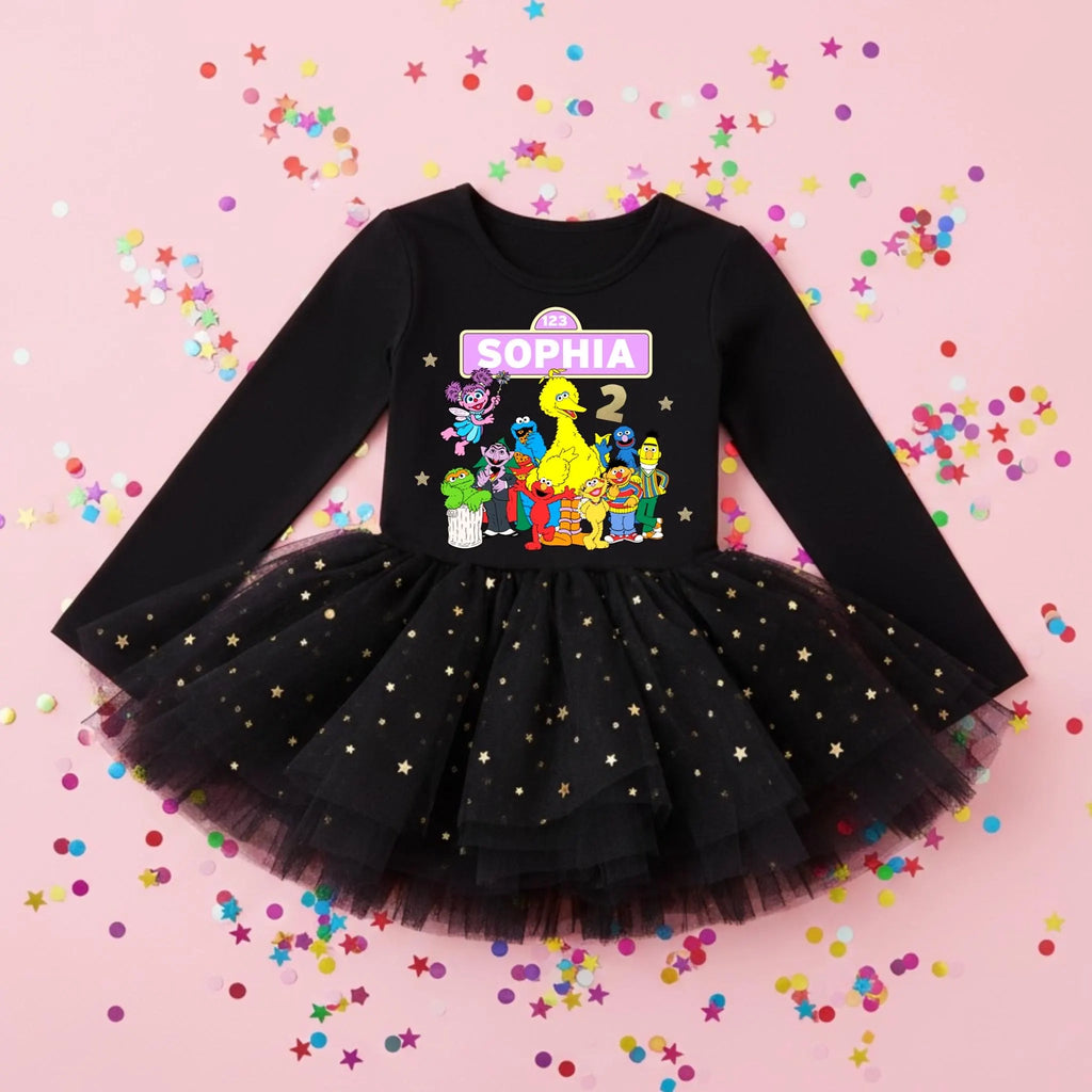 Personalized Sesame Street birthday tutu leotard
