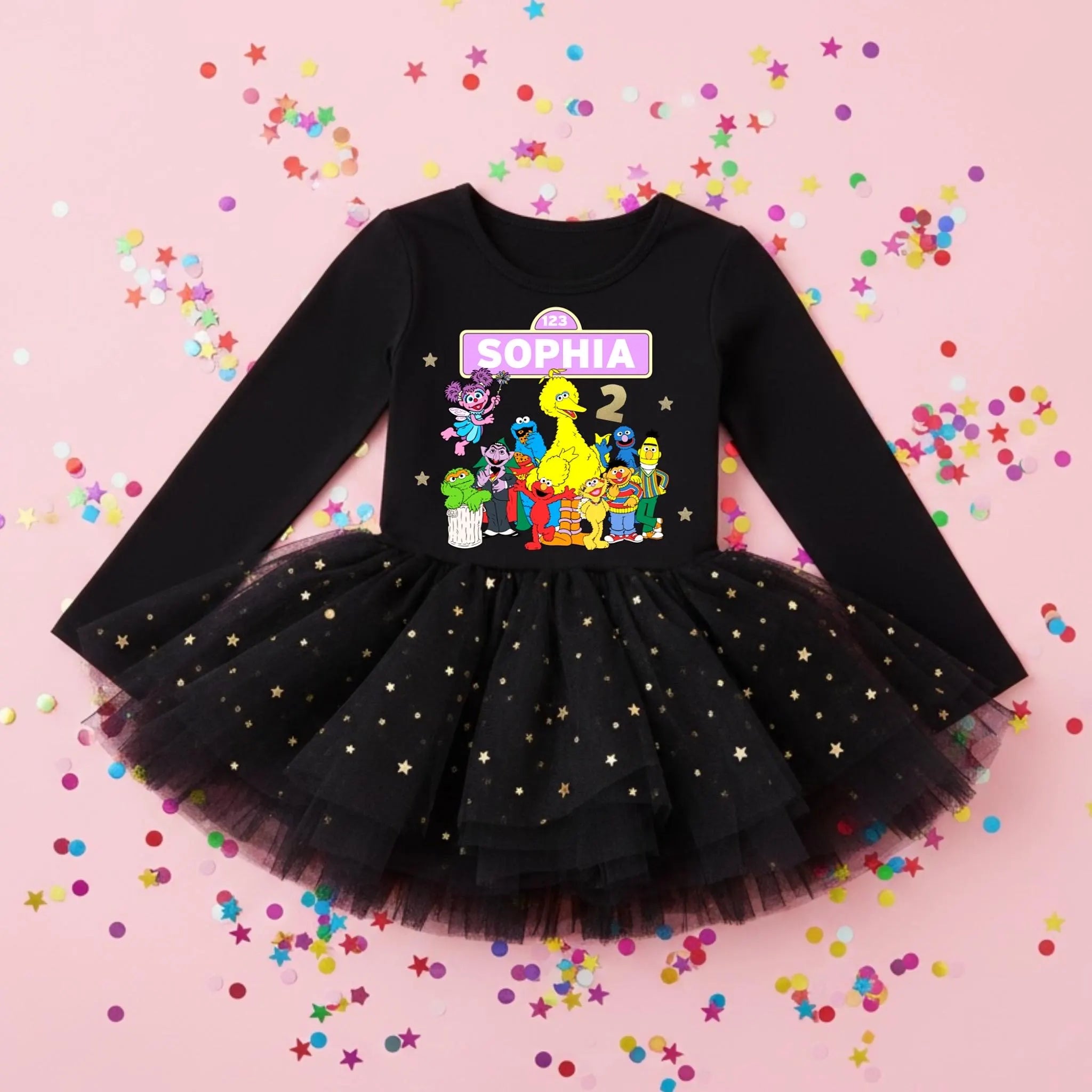 Personalized Sesame Street birthday tutu leotard
