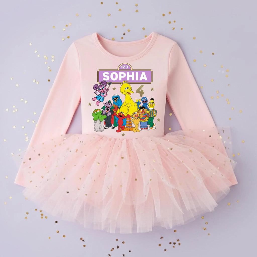 Personalized Sesame Street birthday tutu leotard